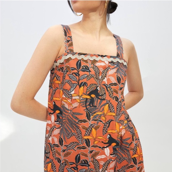 ✨ Anthropologie Flounced Midi Dress Sz S - Picture 3 of 8